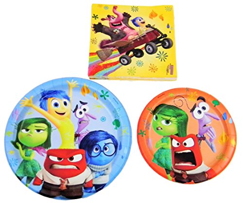Disney Pixar Inside Out Holiday Birthday Party Pack - Plates & Napkins - Serves 8