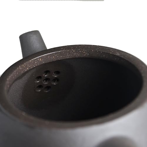 Miniatura 6 de Tetera de 8.1fl oz de arcilla china Yixing genuina negra Qinquan Pot Infusores sueltos Té floreciente