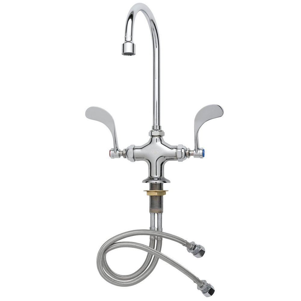 Robinet à trou unique haut de gamme T&S Brass B-0317 à poignées de poignet de 10,2 cm