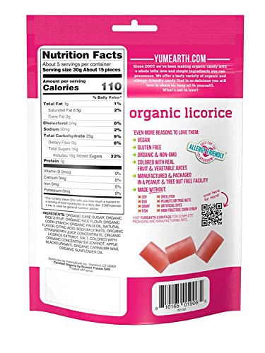 Yumearth Licorice, Strawberry, 5 Oz #TOP1