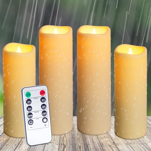 Bougies LED extérieures pour terrasse | Illuminez vos soirées d'été avec ce lot de 4 à piles