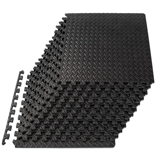 Mat Block APM36001BK-1 Torin Interlocking Foam Exercise Floor Mats: 144