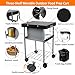Rolling Grill Side Table Cart for 18