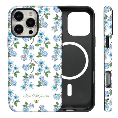 Coque iPhone 15 Pro floral compatible MagSafe fine TPU antichoc