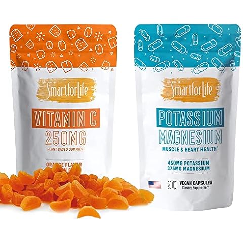 SMART FOR LIFE - Vitamin C Gummies & Potassium Magnesium Supplement - 60 Vitamin C Plant Baed Vegan Gummies Cover