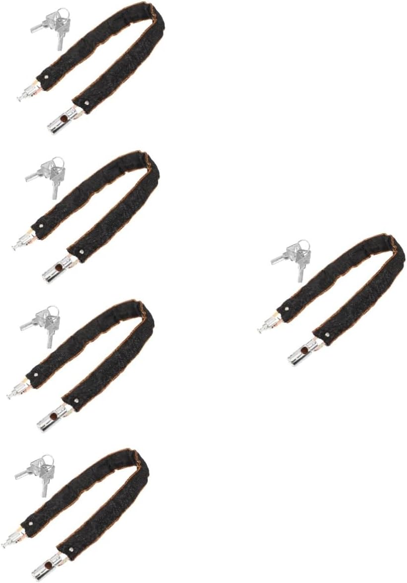 UPKOCH 5pcs Bike Chain Lock with Keys Sturdy Security Lock for Mountain Motorcycles Scooters Portable -Theft Convenient
