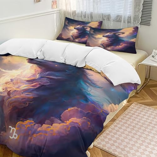 Housse de couette chèvre en microfibre chic et respirante avec fermeture