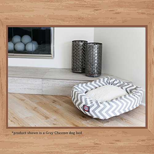 Image of Majestic Pet Chevron Sherpa Bagel Bed, Black, 32-Inch