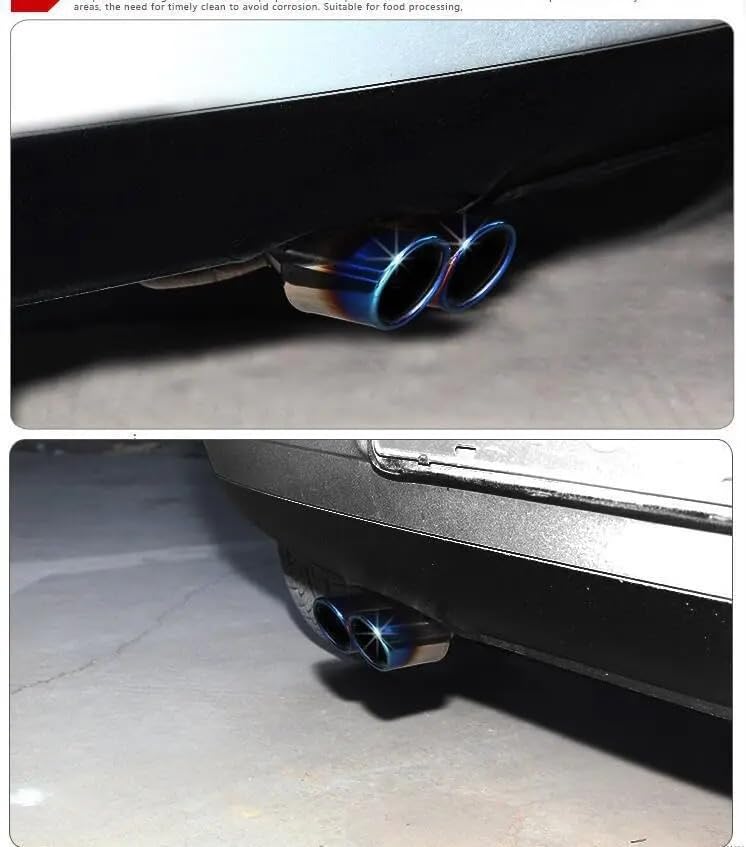 Silenciador trasero de acero inoxidable con acabado Blue3 pulido para tubo de escape 3