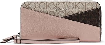 Calvin Klein Womens Key Item Saffiano Continental Zip Around Wallet With Wristlet Strap