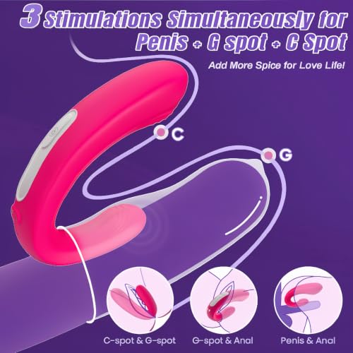 Image of Big Shocked Couples Vibrator Female Sex Toys - Remote Control Wearable Vibrators C Shaped Adult Couples Sex Toy G Spot Vibrater Clitoral Penis with 9 Powerful Double-Ended Dildos Adult Toys for Women