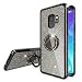 Produktbild NALIA Ring Hülle kompatibel mit Samsung Galaxy S9, Glitzer Handyhülle Ultra-Slim Silikon Case Back-Cover mit 360-Grad Fingerhalterung, Schutzhülle Glitter Handy-Tasche Bumper Etui, Farbe:Schwarz