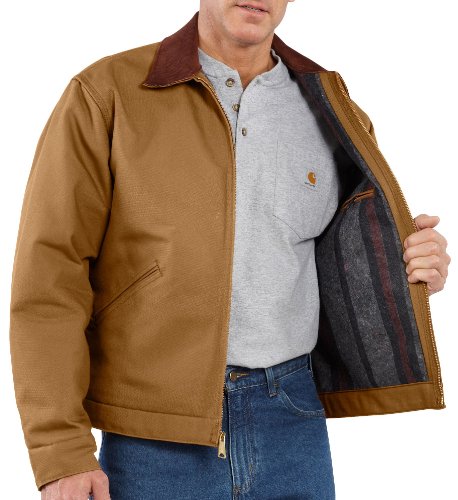 Carhartt Men's Duck Detroit Blanket Lined Canvas Jacket Big And Tall Carhart Brn X-Large Tall #TOP1