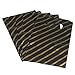 100 x Extra Small Black and Gold Striped Jewellery Gift Shop Boutique Plastic Carrier Bags 4" x 7" (105mm x 185mm) - FREE SHIPPING