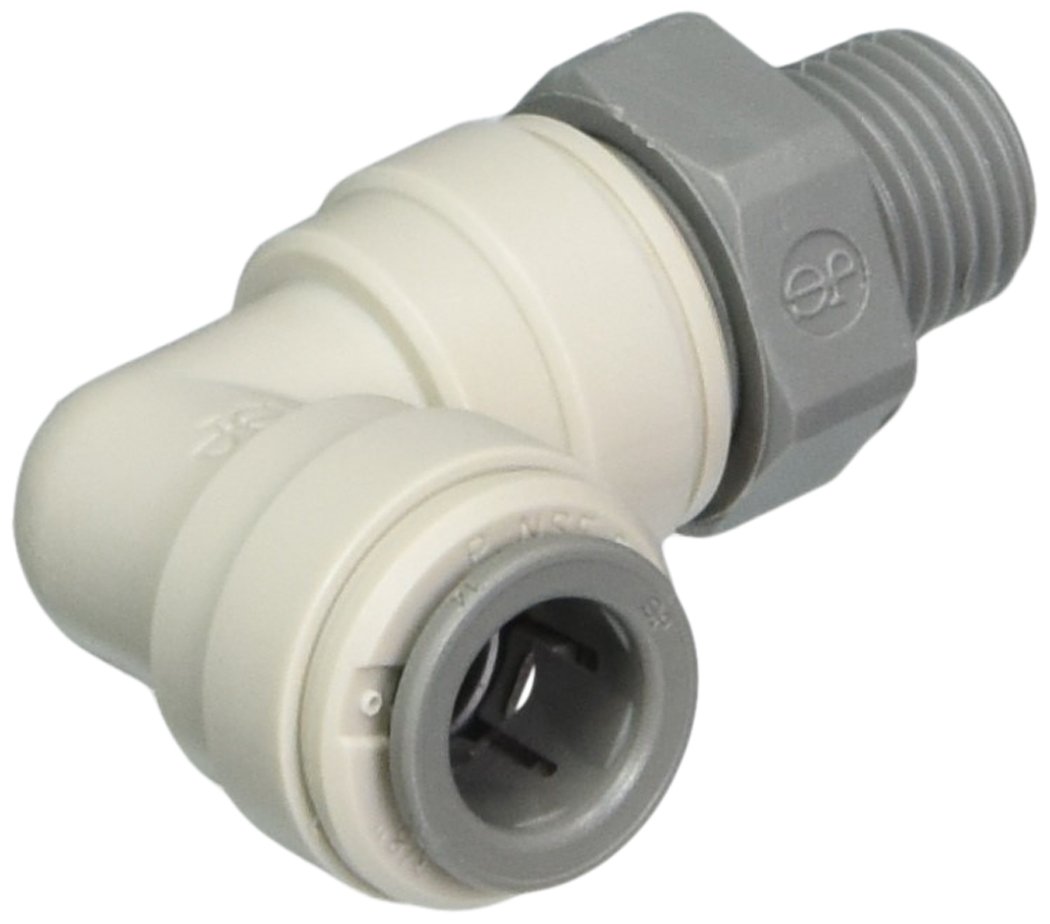 John Guest Swivel Elbow 3/8 inch Tube OD x 1/4 inch BSPT Thread (one Supplied)