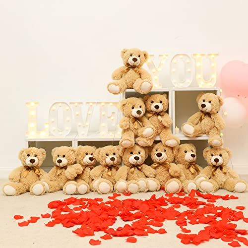 Maogolan Bulk Teddy Bears, 12 Packs Bulk Stuffed Animals, Small 13.8 Inch Plush Teddy Bear Toys Gift For Boys Girls Birthday Party (12 Brown) #TOP2