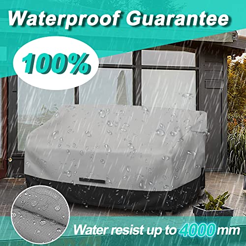 Zenicham Fade And Tear Resistant Patio Loveseat Covers, Heavy-Duty Waterproof Outdoor Couch Cover, Uv Resistant Outdoor Sofa Cover, Lawn Patio Outdoor Furniture Covers,Gray/Black 54Wx37Dx35H Inch #TOP4