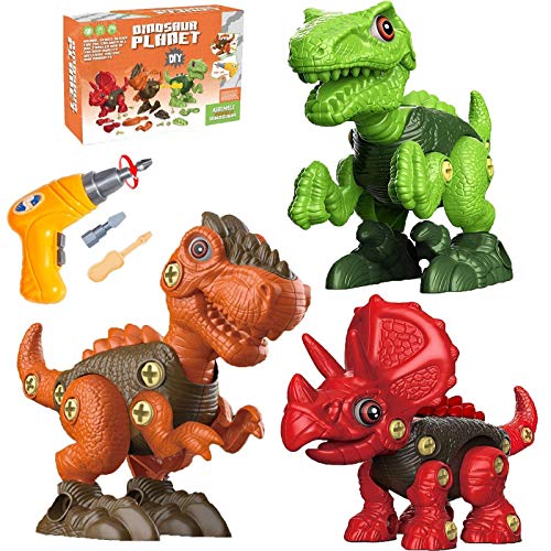 Dinosaur Toys for Kids 3 4 5 6 7 Year Old Boys, Take Apart Dinosaur Toys for Kids Ages 3-5, STEM Construction Building Toys for Kids 5-7 Toddler Toys with Electric Drill Birthday Gifts for Boys Girls