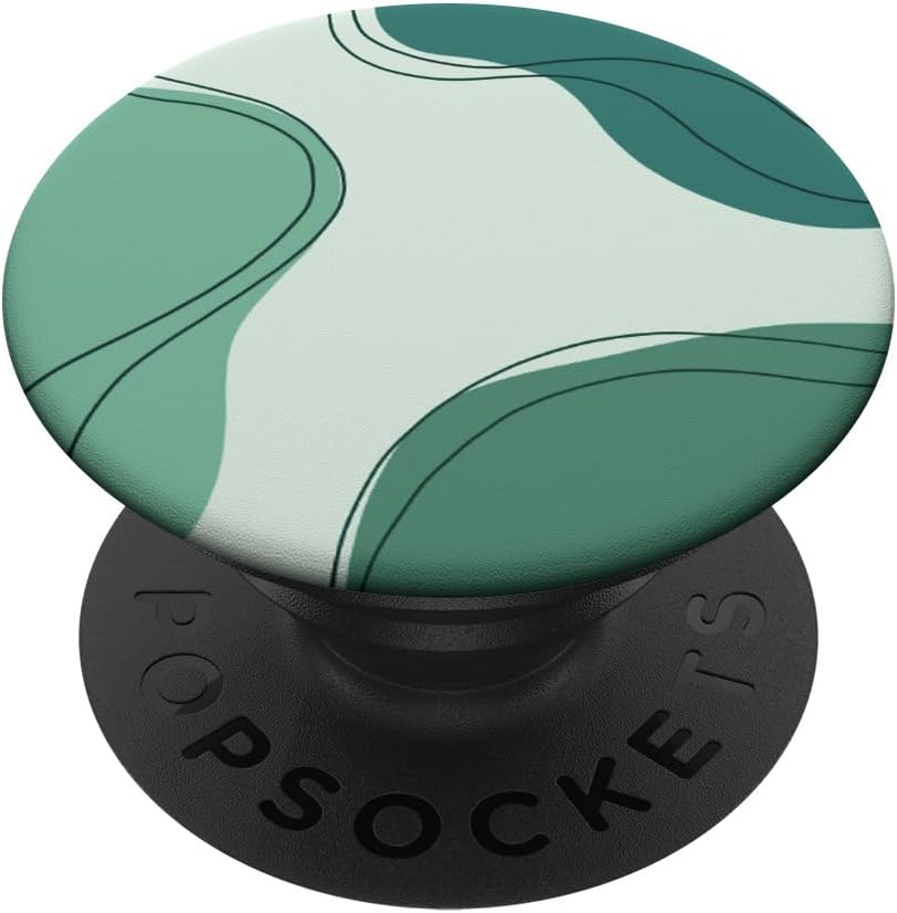 Green Monochromatic Shades With Neutral Colors Line Art PopSockets MagSafe PopGrip for iPhone
