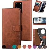 DuckSky for Samsung Galaxy S20 Ultra Genuine Leather Wallet case 【RFID Blocking】【4 Credit Card Ho