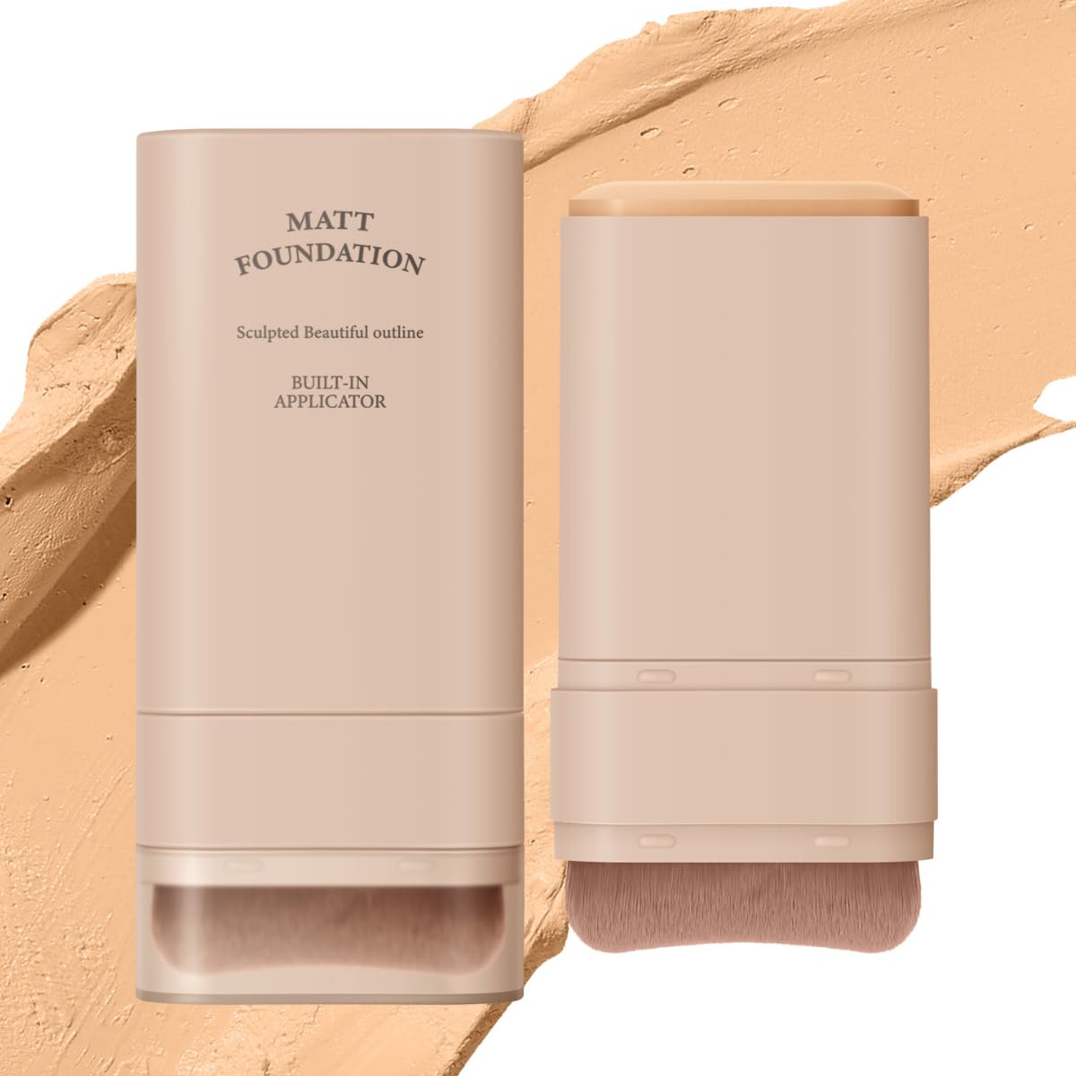 KARLOR Foundation Stick with Brush - Light Concealer Pen, Liquid Foundation Cream for Mixed Complexion (03 Natural Beige)