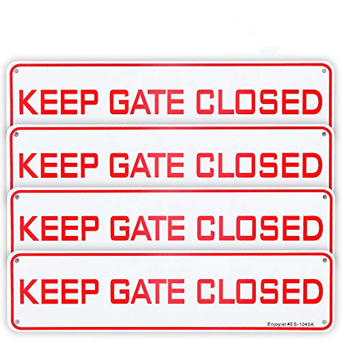 4 Pack Keep Gate Closed Sign, 12
