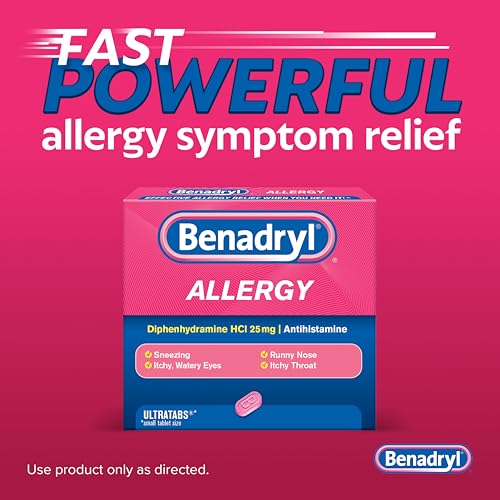 Image of Benadryl Ultratabs Allergy Relief, 25 mg Diphenhydramine HCl, 100 Ct