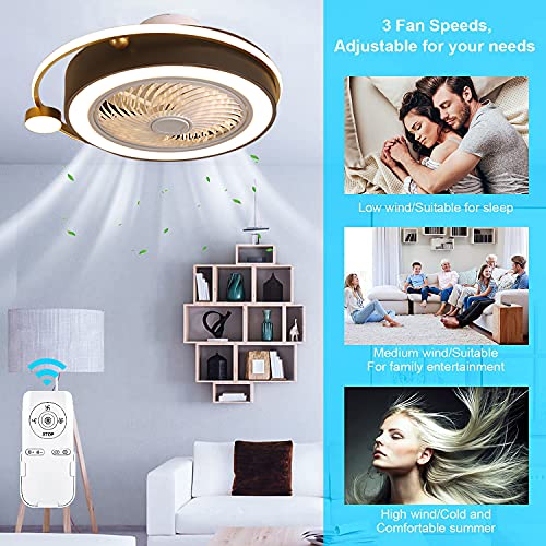 Ventilateurs de plafond avec lumières et télécommande pour salon et chambre - 6