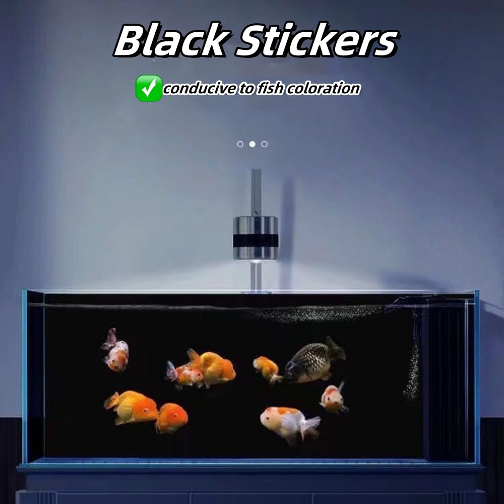 Cleansys Premium Black Aquarium Background - Static Cling, Glue-Free Black Fish Tank Background Wallpaper, Fish Tank Backdrop (39.3