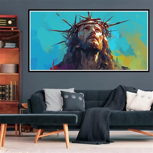 5D Diamond Painting Gesù Diamond Painting Kit Completo Religione Diamond Painting Grandi Dimensioni 90x180cm, Full Round Diamantini Crystal Art Bambini Painting Kit for Wall Decor, Regalo Donna Z-1378