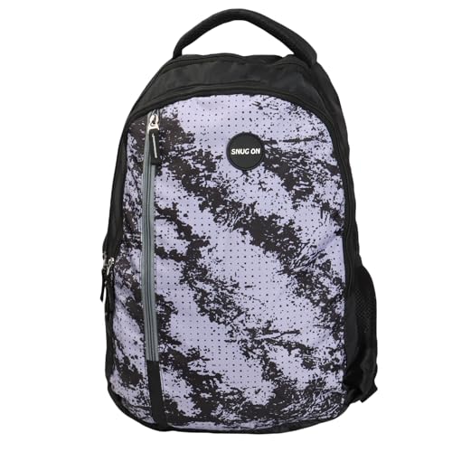 Image of Printed Backpack for School, Office & College | Polyester Turquoise Tuition Case for Adults| Comfortable Bags for Girls & Boys | Carry-On with Bottle Holder Pocket - 2 Main Compartments