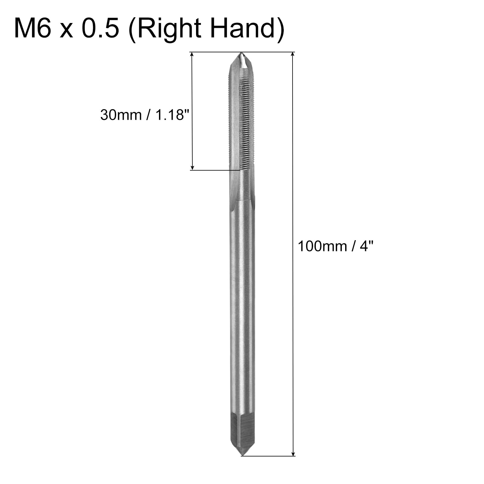 Taraud Métrique M6 X 0.5mm H2 Revêtu Titane - 3 Rainures Droites - Acier Rapide Pour Filetage Et Réparation - Machinistes Et Bricoleurs - 13
