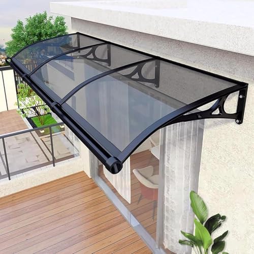 Outdoor Door Canopy, 120x300cm Polycarbonate & Aluminum Alloy Shelter for Sun, Rain, and Snow Protection - Perfect for Porch, Patio, Garden Use