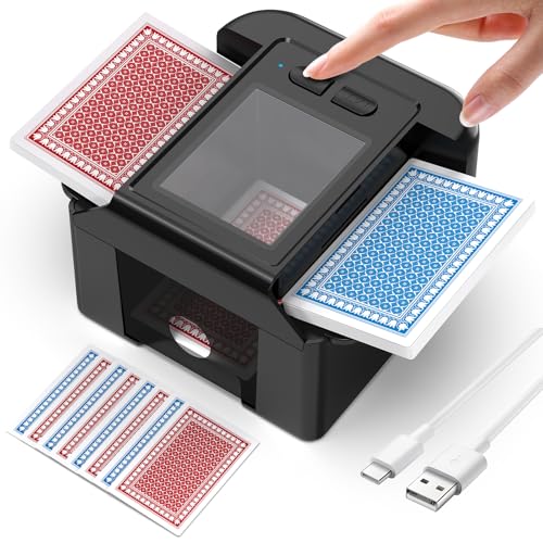 Mélangeur de cartes automatique rechargeable USB pour jeux de UNO et Blackjack