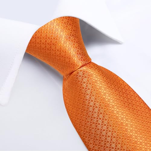 Image of DiBanGu Mens Tie Silk Plaid Striped Necktie and Pocket Square Cufflinks Tie Clip Set with Gift Box Formal Wedding Party