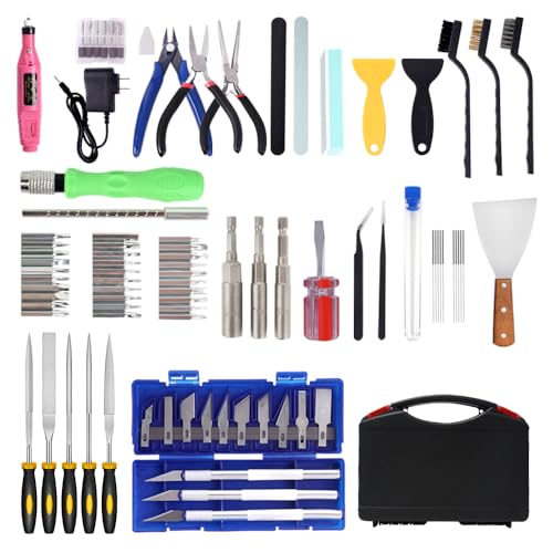 3D Printer Tool Accessories Kit Includes Deburring Tool, Screwdriver Set, File Set, Nozzle Cleaning Kit, 3D Printing Tools for Sanding, Carving, Modeling, Cutting, and Scraping