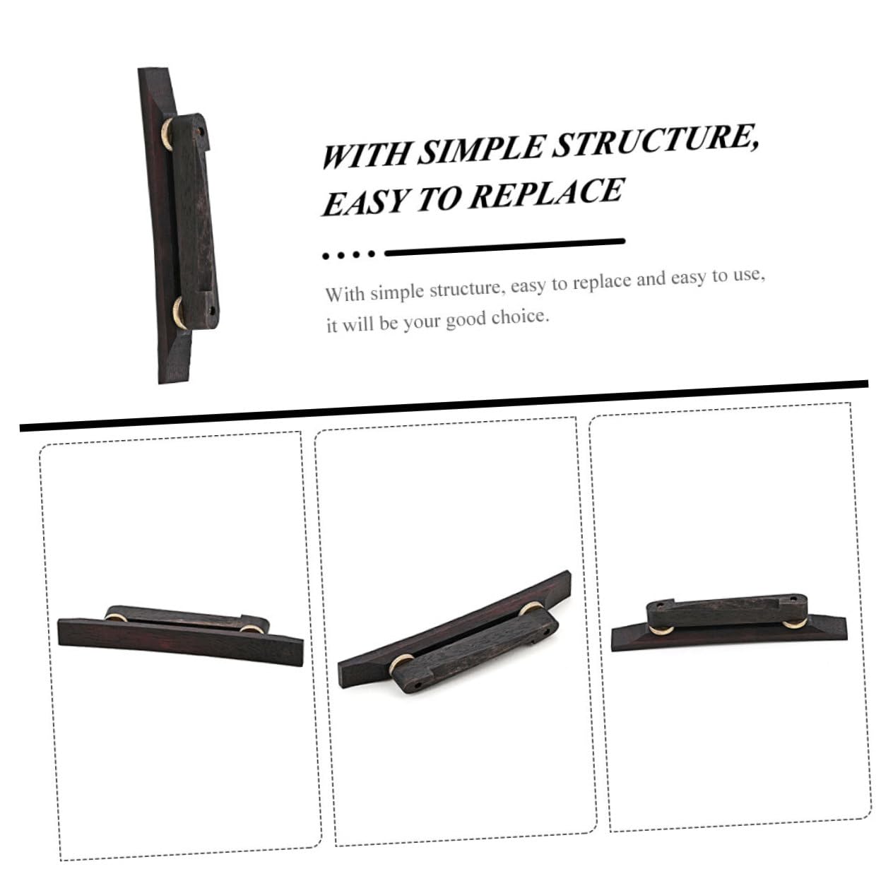 Abaodam 3pezzi Ponte Legno Per Chitarra Folk Accessorio Per Sostituzione Professionale Design Elegante e Struttura Semplice Per Musicisti e Appassionati Chitarra