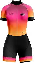 Macaquinho Ciclismo Feminino Rkc Sports Anjos Manga Curta