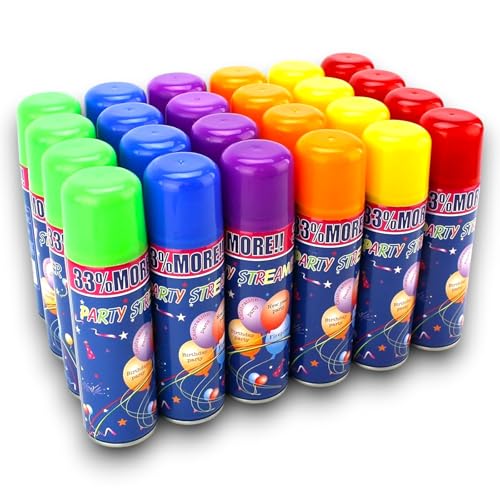 Stelle Filanti Spray Colorati 12 Pezzi Schiuma Party Streamer in Bomboletta, Coriandoli Colorati Spray Divertente per Feste, Compleanni, Eventi, Carnevale, Capodanno Non Tossico Multicolore