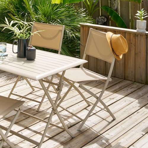 Hesperide Chaise de jardin pliante Modula argile beige
