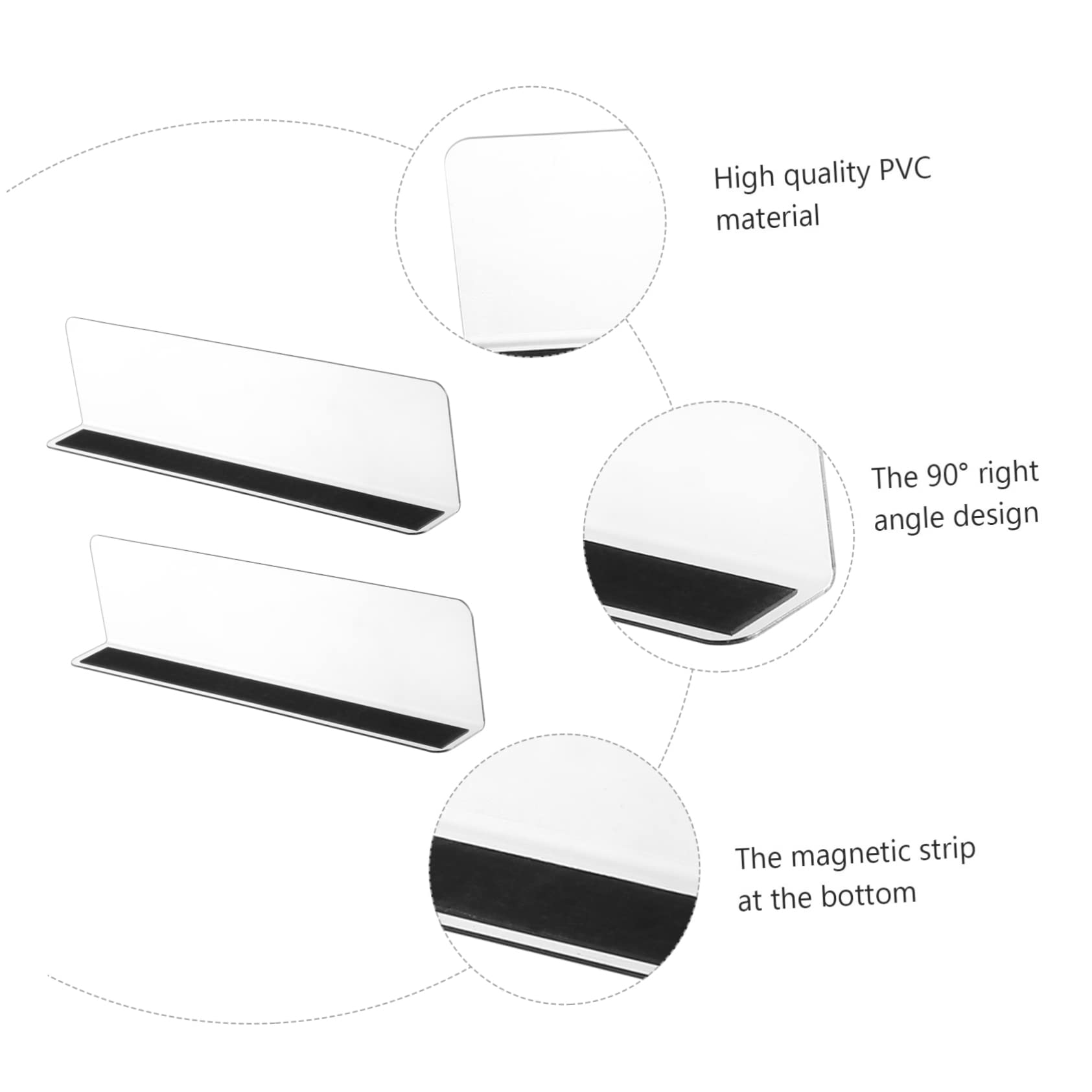 Cabilock 50 Pcs Divisor De Productos Básicos Divisores Magnéticos De Plástico para Estantes. Divisor Lateral Magnético Monedero Claro Toalla Tablero De Clasificacion De Polivinilo