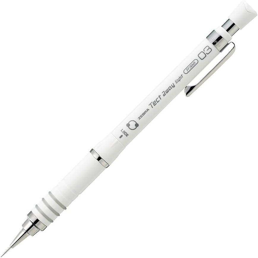 Zebra B-MAS42-W Tech-to-Way Light Mechanical Pencil, 0.3, White, 10 Pieces