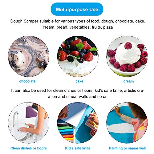 2 Pieces Flexible Bowl Scraper Dough Scrapers Spatula Multipurpose Curved Pastry Scraper Flat Edge Mixing Bowl Scraper Cutter For Cake Icing Bread Fondant #TOP2