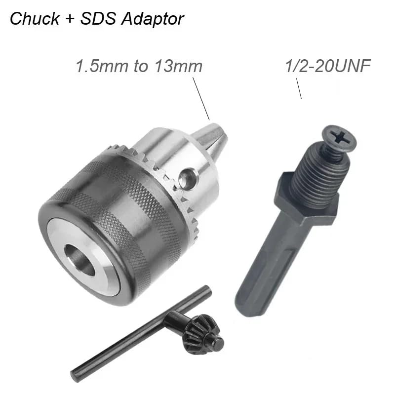 Adapter do szybkiej wymiany uchwytu wiertarskiego 1,5-13 mm - uchwyt kluczowy 1/2"-20UNF do klucza udarowego imbusowego 1/4"(Chuck Sds Adapter)