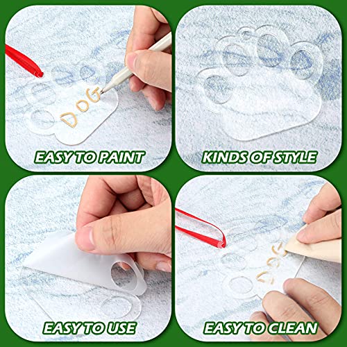 Christmas Acrylic Ornaments Blank Dog Paw Bone Ornaments Round Disc Heart Hanging Ornament Diy Stocking Name Tag Acrylic Ornament With Paint Pen And Ribbon For Christmas Crafts (Clear,19 Pieces) #TOP3