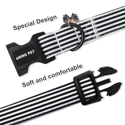Image of ARING PET Black Striped Dog Collar for Small Medium Large Boy Girl Dogs-XS