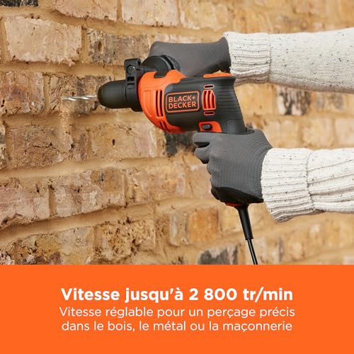 Perceuse à percussion filaire BLACK+DECKER 710W avec coffret BEH710K-QS - 6