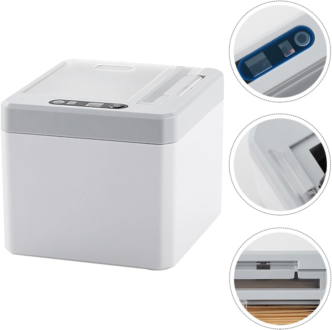 Intelligent Toothpick Case with Infrared Sensor Electric Toothpick Holder in Grey White for Home and Restaurant Use Battery Operated
