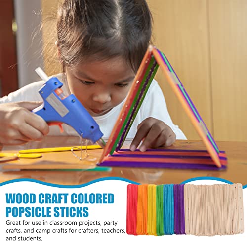 Healifty Wooden Craft Sticks Popsicle Sticks For Crafts Lolly Sticks Craft Ice Cream Sticks With Holes Natural Jumbo Colored Diy Crafts 100Pcs #TOP1
