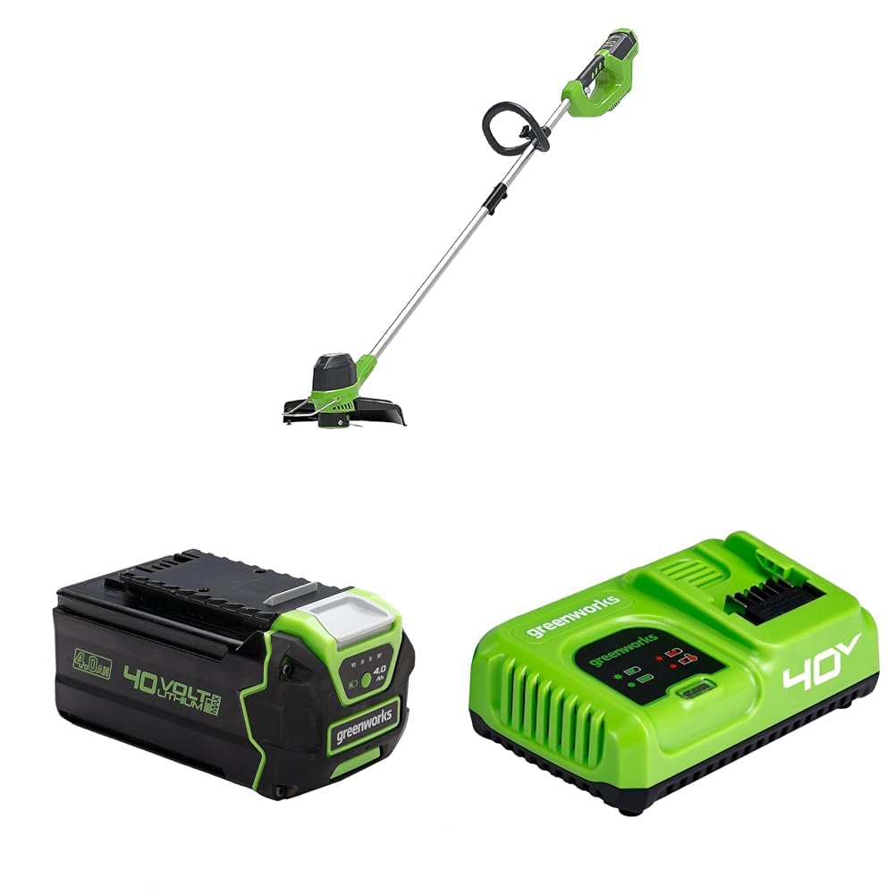 Coupe-bordure sans fil Greenworks 40V avec batterie 4Ah et chargeur rapide